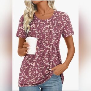 Tunic Tops Short Sleeve Blouses TshirtsWomens, Casual, Crewneck 2XL